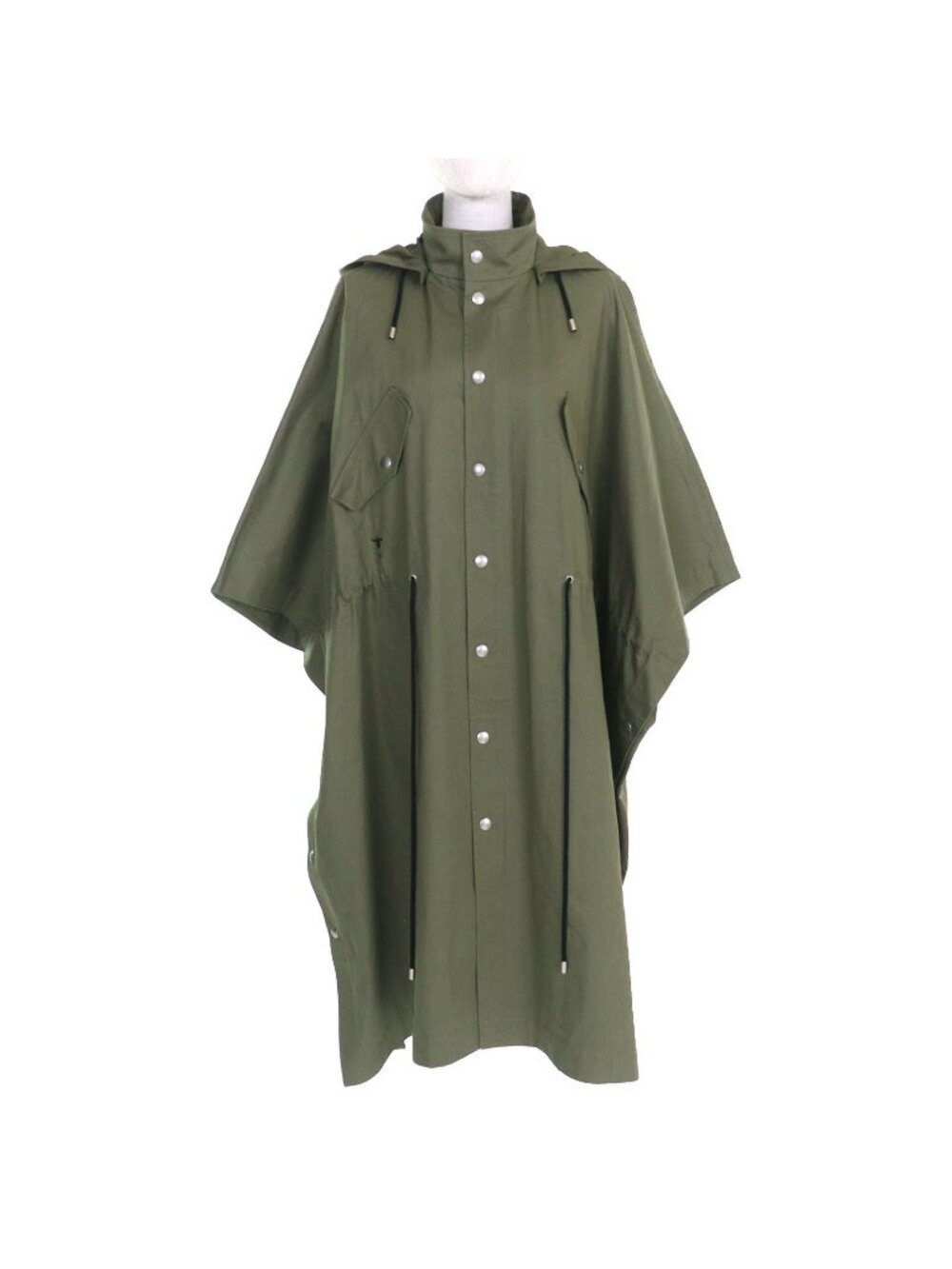 Dior Cotton 100% Bee Embroidery Hooded Military Cape Coat Khaki XS - Picture 1 of 10